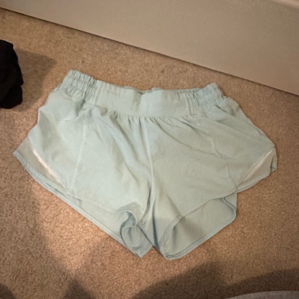 lululemon baby blue hotty hot shorts